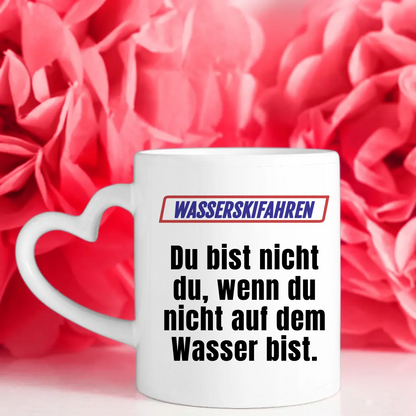 Personalisierte Kaffeetasse Lustig Du bist nicht Du beim Wasserskifahren