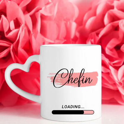 Personalisierte Tasse Zukünftige Chefin loading Geschenk
