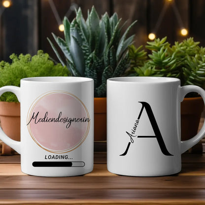 Personalisierte Kaffeetasse Zukünftige Mediendesignerin Geschenk
