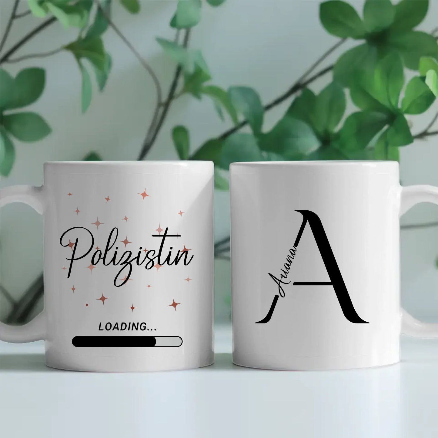 Personalisierte Tasse Zukünftige Polizistin loading Geschenk