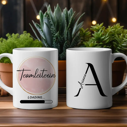 Personalisierte Tasse Zukünftige Teamleiterin loading Geschenk