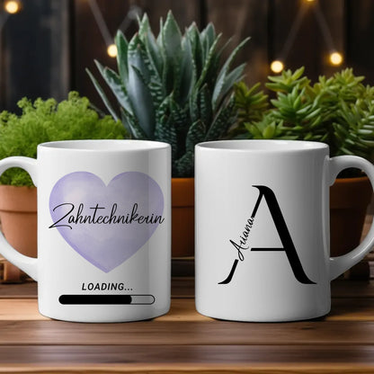 Tasse Mit Name Zukünftige Zahntechnikerin loading Geschenk