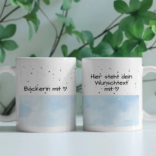 Kaffeebecher Personalisiert Bäckerin mit Herz Geschenk Idee