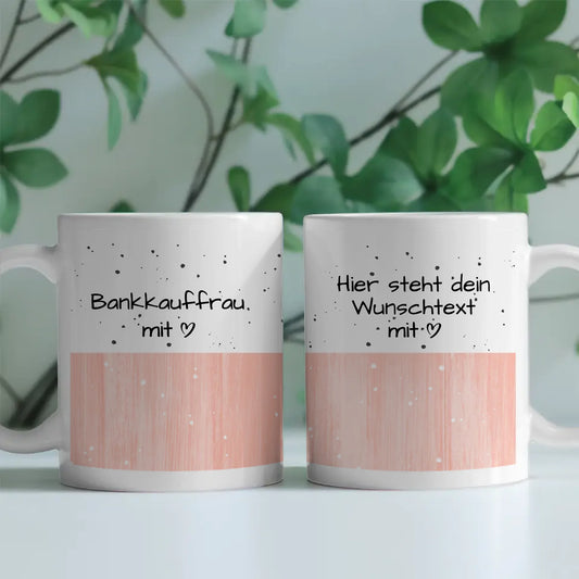 Personalisierte Tasse Bankkauffrau mit Herz Geschenkidee