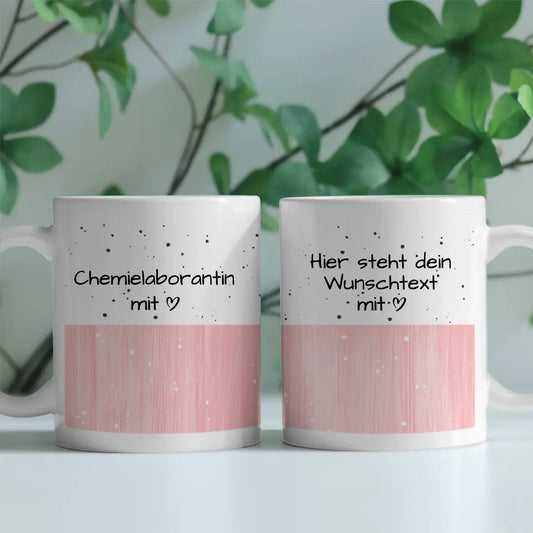 Personalisierte Tasse Chemielaborantin mit Herz Geschenk
