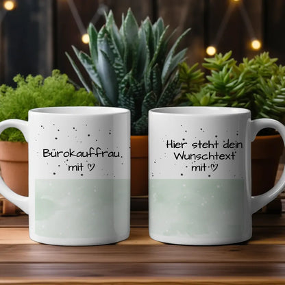 Kaffeebecher Personalisiert Bürokauffrau mit Herz Geschenk