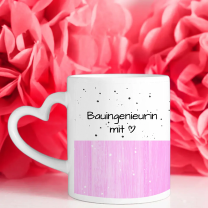 Personalisierte Tasse Bauingenieurin mit Herz Geschenk