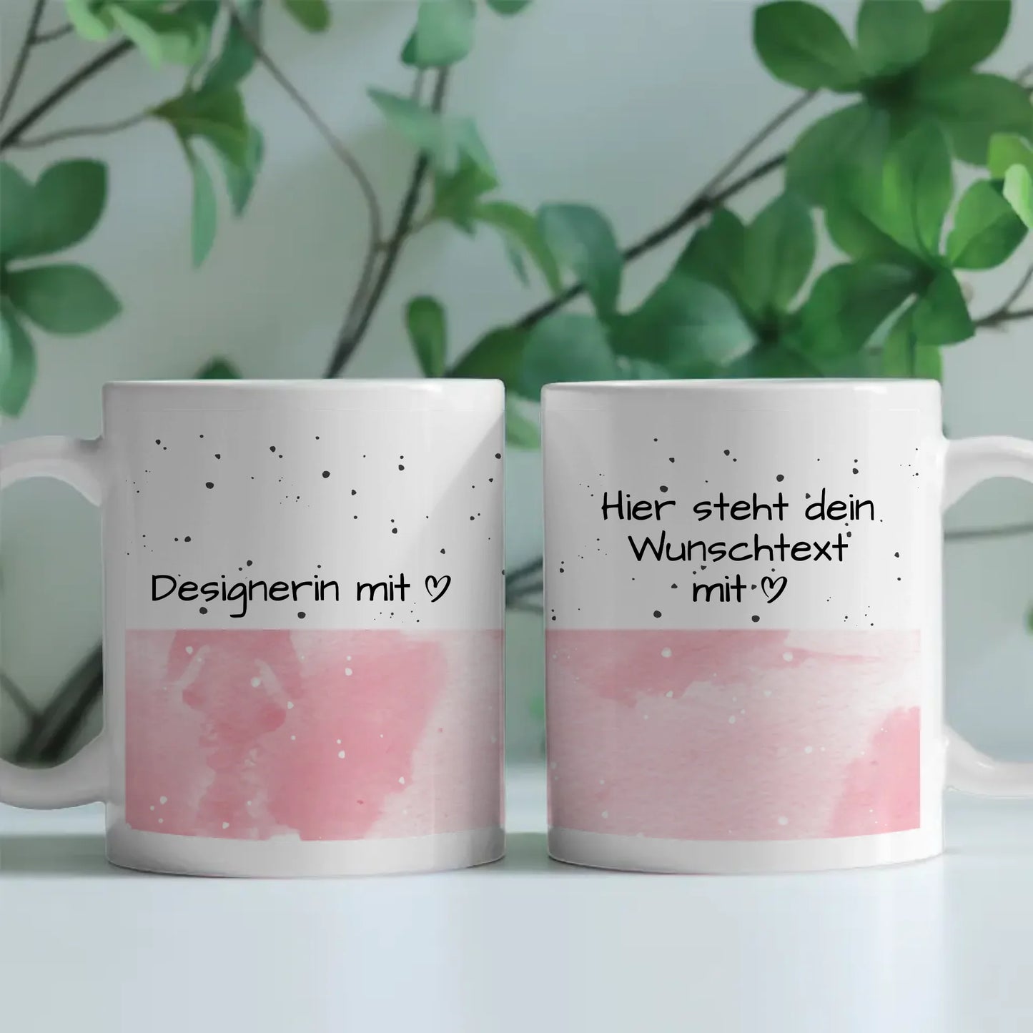 Personalisierter Kaffeebecher Designerin mit Herz Geschenk