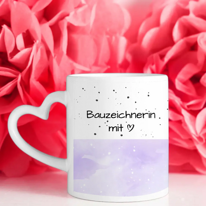 Tasse Mit Name Bauzeichnerin mit Herz Geschenk für Sie