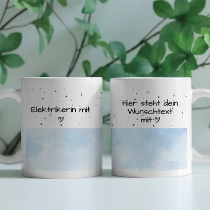 Kaffeebecher Personalisiert Elektrikerin mit Herz Geschenk