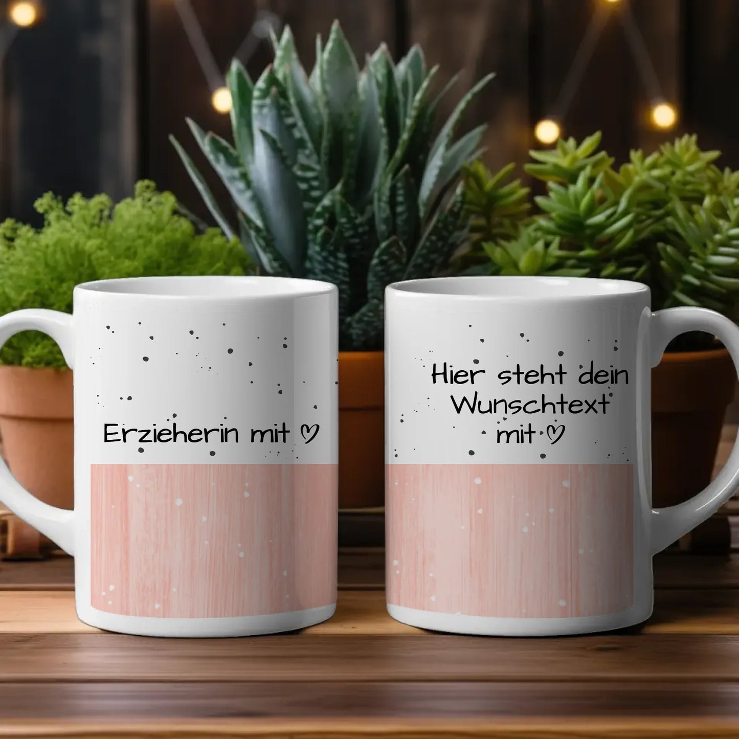 Personalisierte Kaffeetasse Erzieherin mit Herz Geschenk