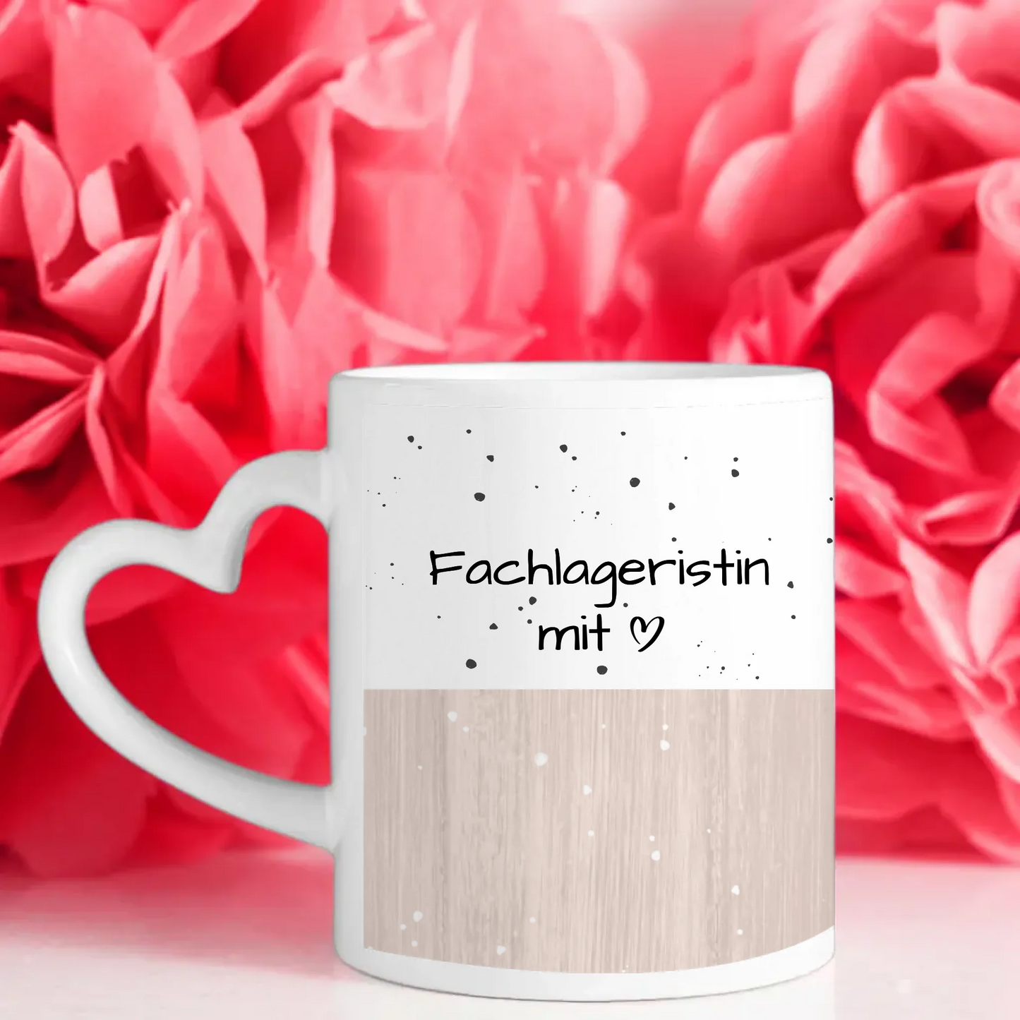 Kaffeebecher Personalisiert Fachlageristin mit Herz Geschenk