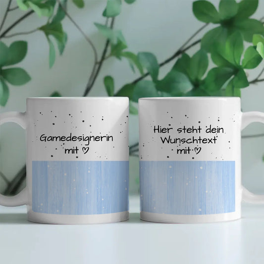 Personalisierte Tasse Gamedesignerin mit Herz Geschenk