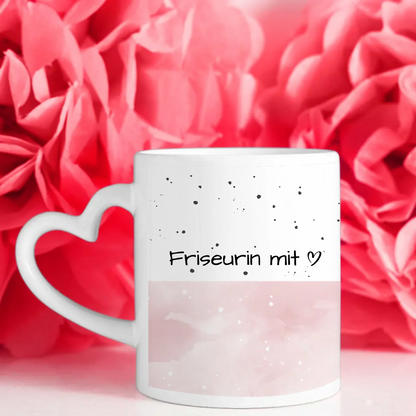 Kaffeebecher Personalisiert Friseurin mit Herz Geschenk