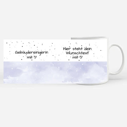 Kaffeebecher Personalisiert für Gebäudereinigerin mit Herz Geschenk