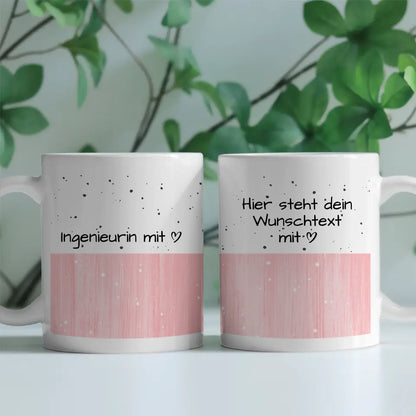 Kaffeebecher Personalisiert Ingenieurin mit Herz Geschenk