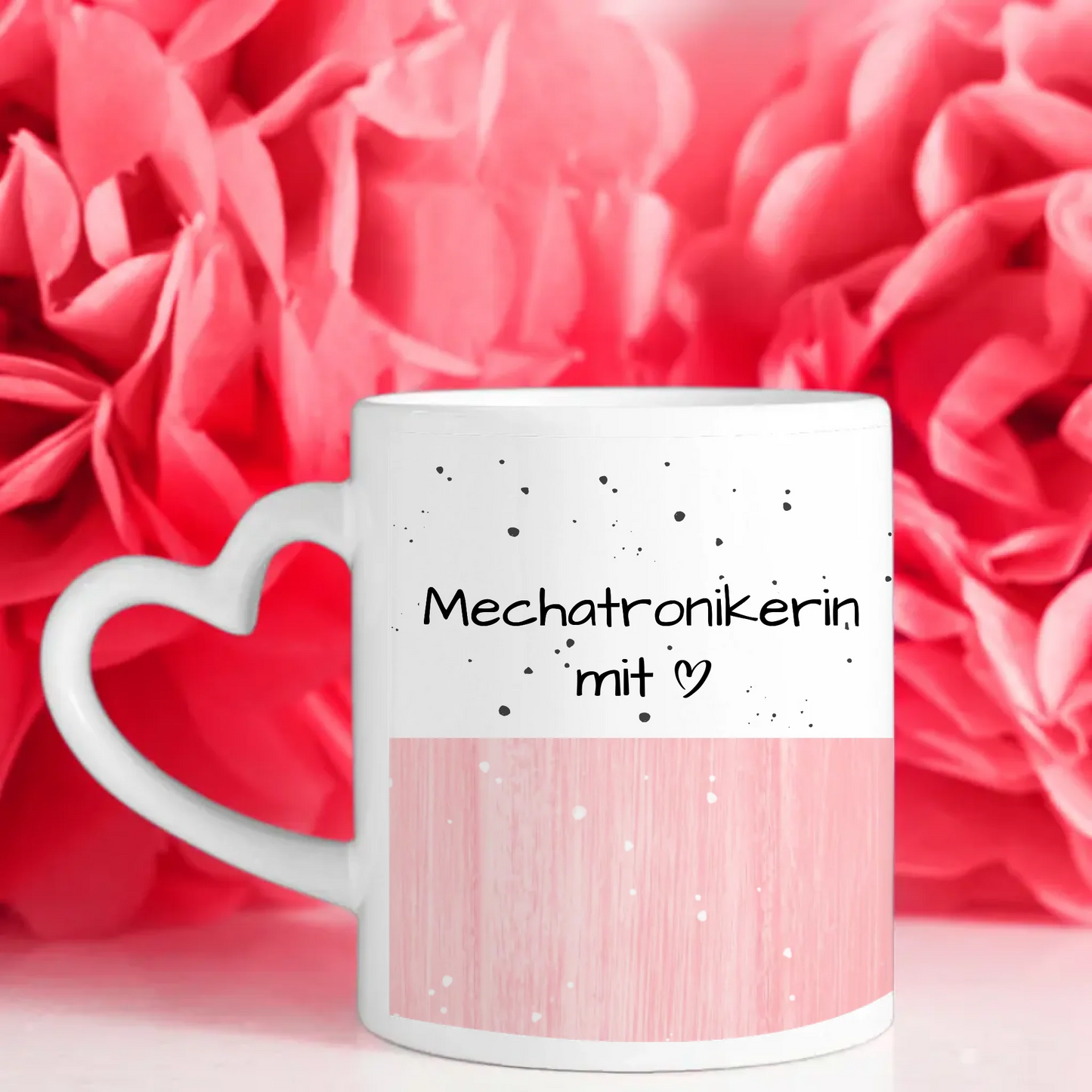 Personalisierter Kaffeebecher Mechatronikerin mit Herz Geschenk