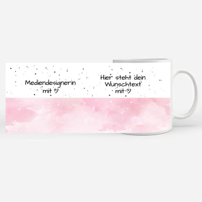 Personalisierte Kaffeetasse Mediendesignerin mit Herz Geschenk