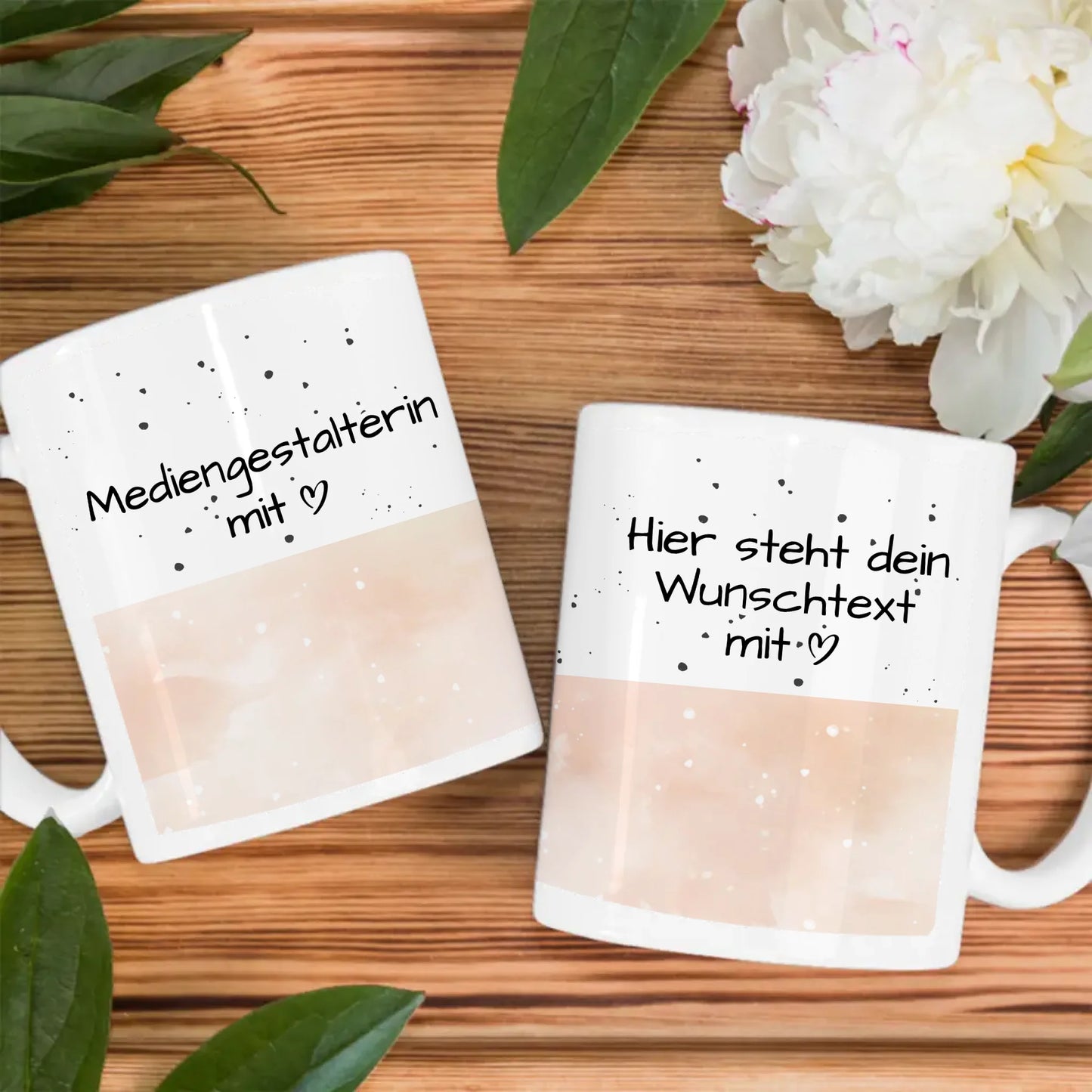 Personalisierte Kaffeetasse Mediengestalterin mit Herz Geschenk