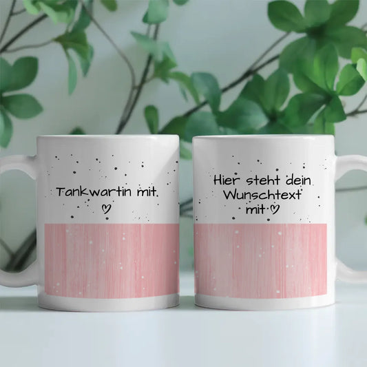 Kaffeebecher Personalisiert Tankwartin mit Herz Geschenk