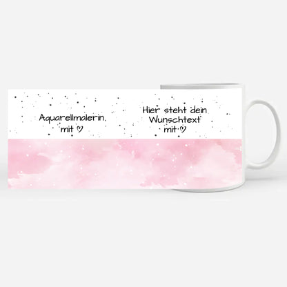 Personalisierte Kaffeetasse Aquarellmalerin mit Herz Geschenk