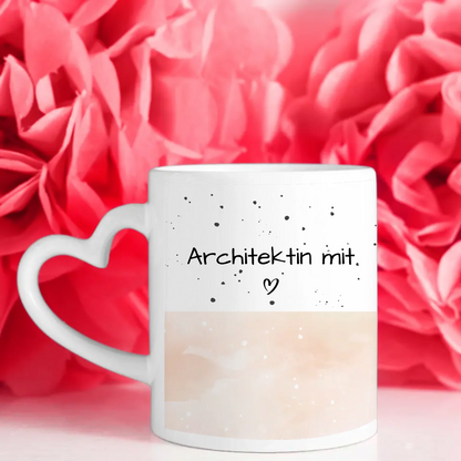 Personalisierte Kaffeetasse Architektin mit Herz Geschenk