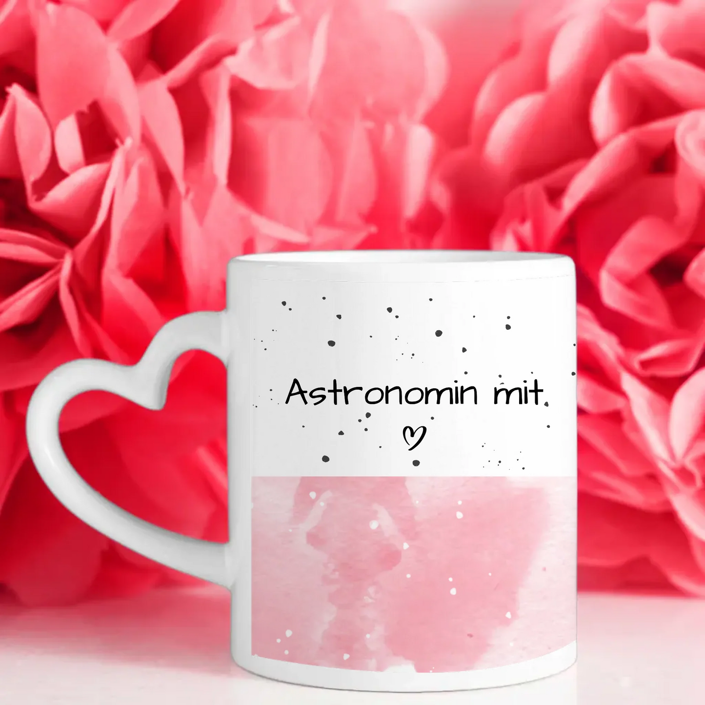 Personalisierter Kaffeebecher Astronomin mit Herz Geschenk