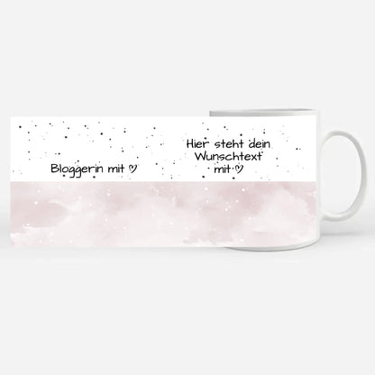 Personalisierte Kaffeetasse Bloggerin mit Herz Geschenk