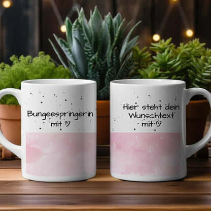 Personalisierte Tasse Mit Name Bungeespringerin mit Herz Geschenk