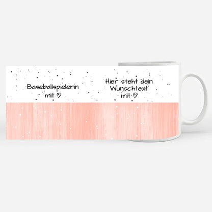 Personalisierte Tasse Baseballspielerin mit Herz Geschenk
