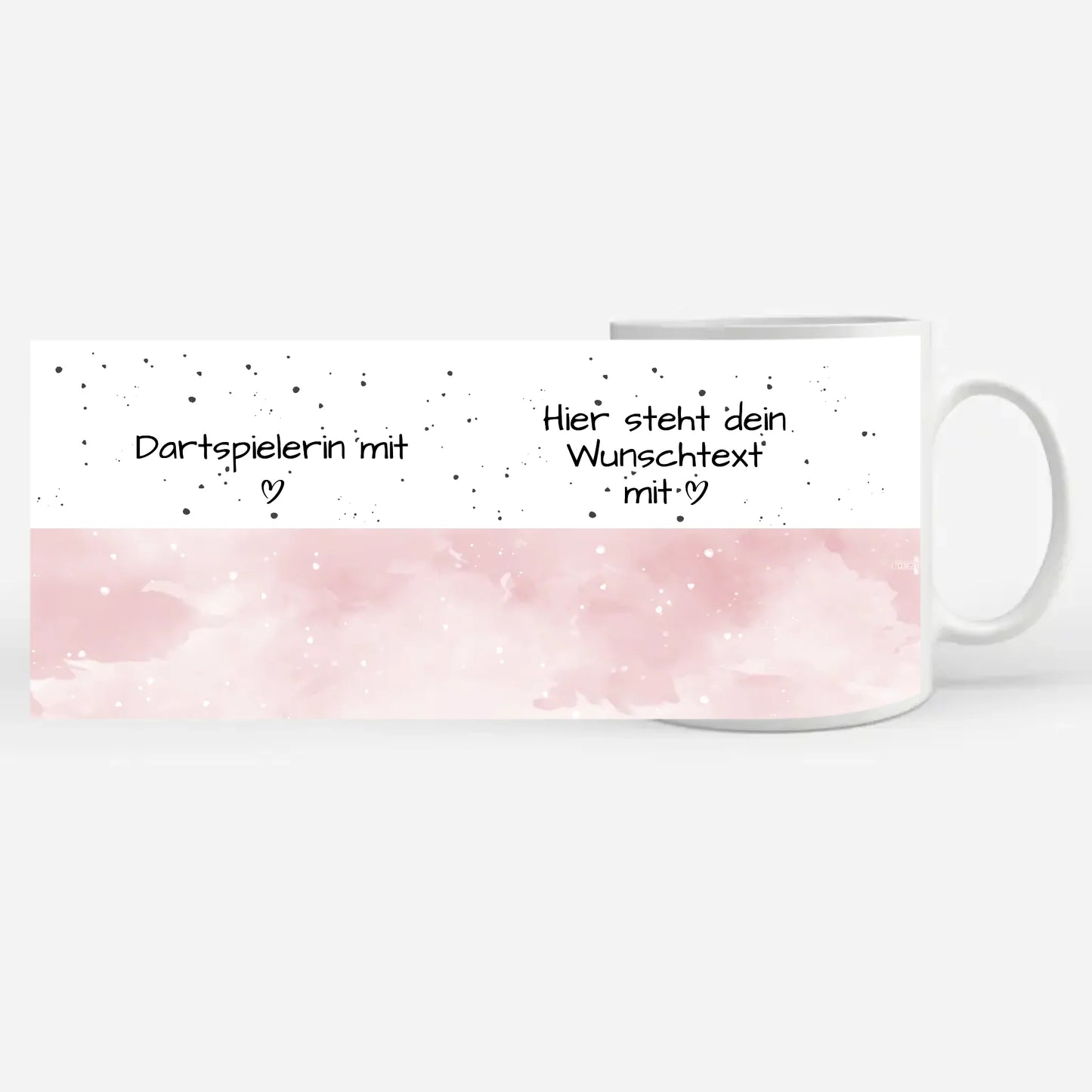 Personalisierte Tasse Dartspielerin mit Herz Geschenkidee