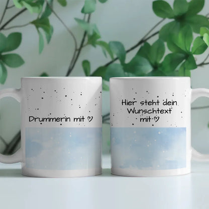 Personalisierte Tasse Mit Namen Drummerin mit Herz Geschenk