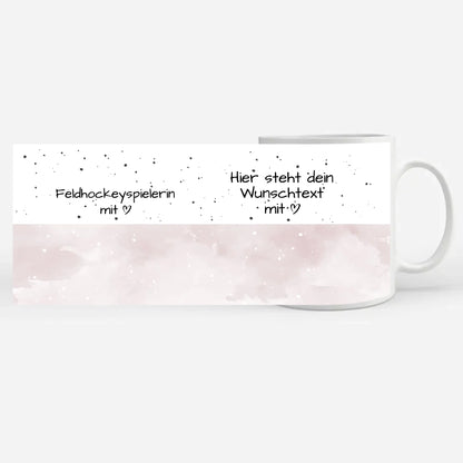 Kaffeebecher Personalisiert Feldhockeyspielerin mit Herz Geschenk