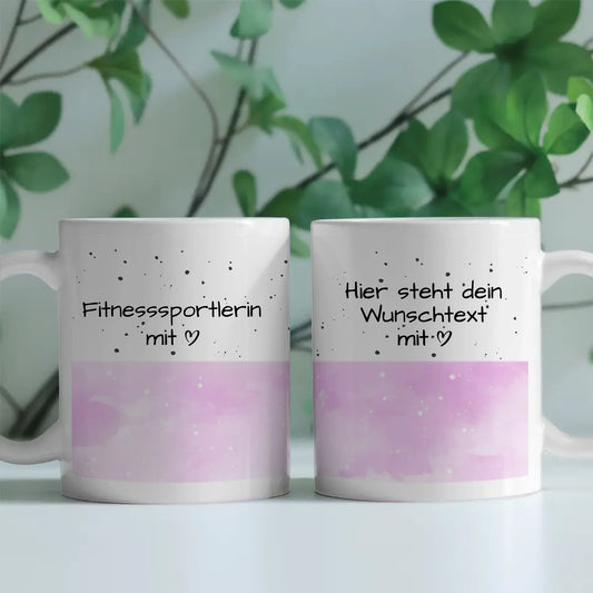 Tasse Mit Namen Und Spruch Fitnesssportlerin mit Herz Geschenk
