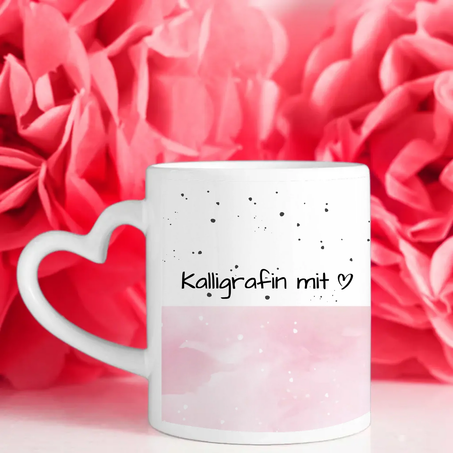 Personalisierte Kaffeetasse Kalligrafin mit Herz Geschenk