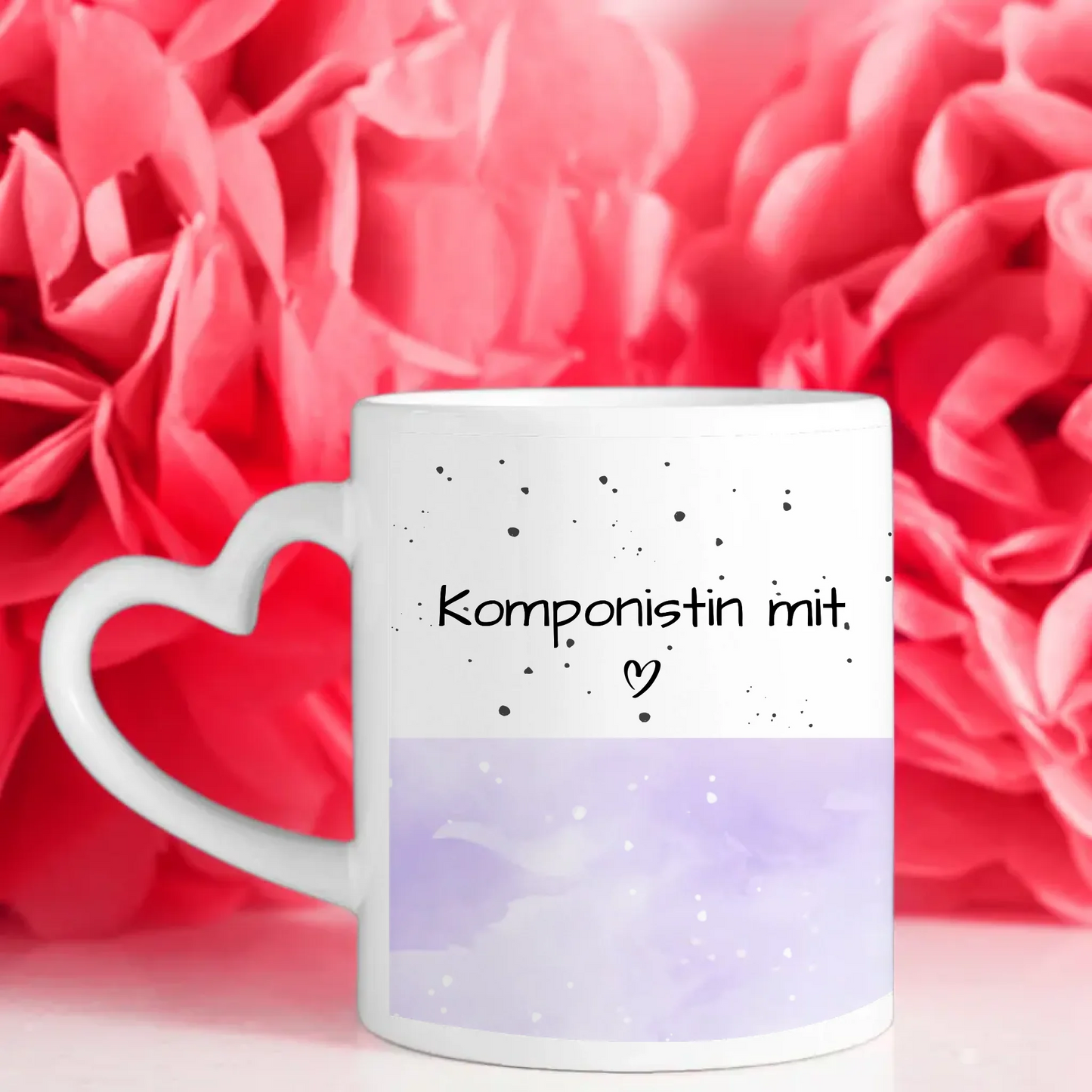 Kaffeebecher Personalisiert Komponistin mit Herz Geschenk