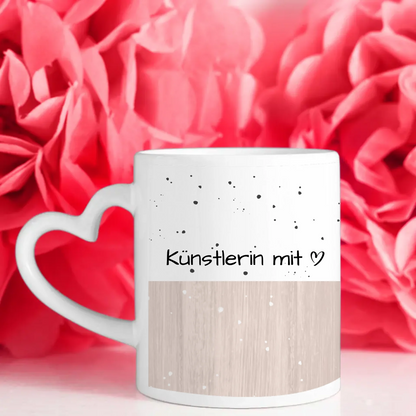 Personalisierte Kaffeetasse von Künstlerin mit Herz Geschenk