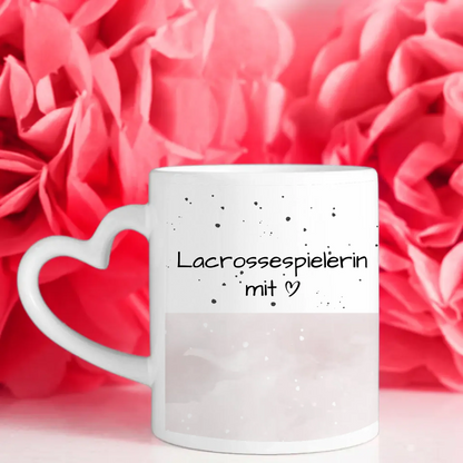 Tasse Mit Name Lacrossespielerin mit Herz Geschenk personalisiert