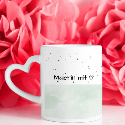 Kaffeebecher Personalisiert Malerin mit Herz Geschenk Ideen