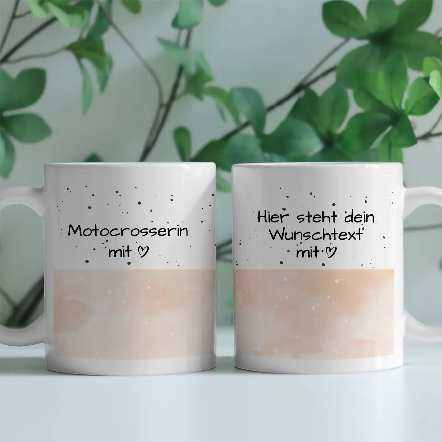 Personalisierte Tasse Mit Namen Motocrosserin mit Herz Geschenk