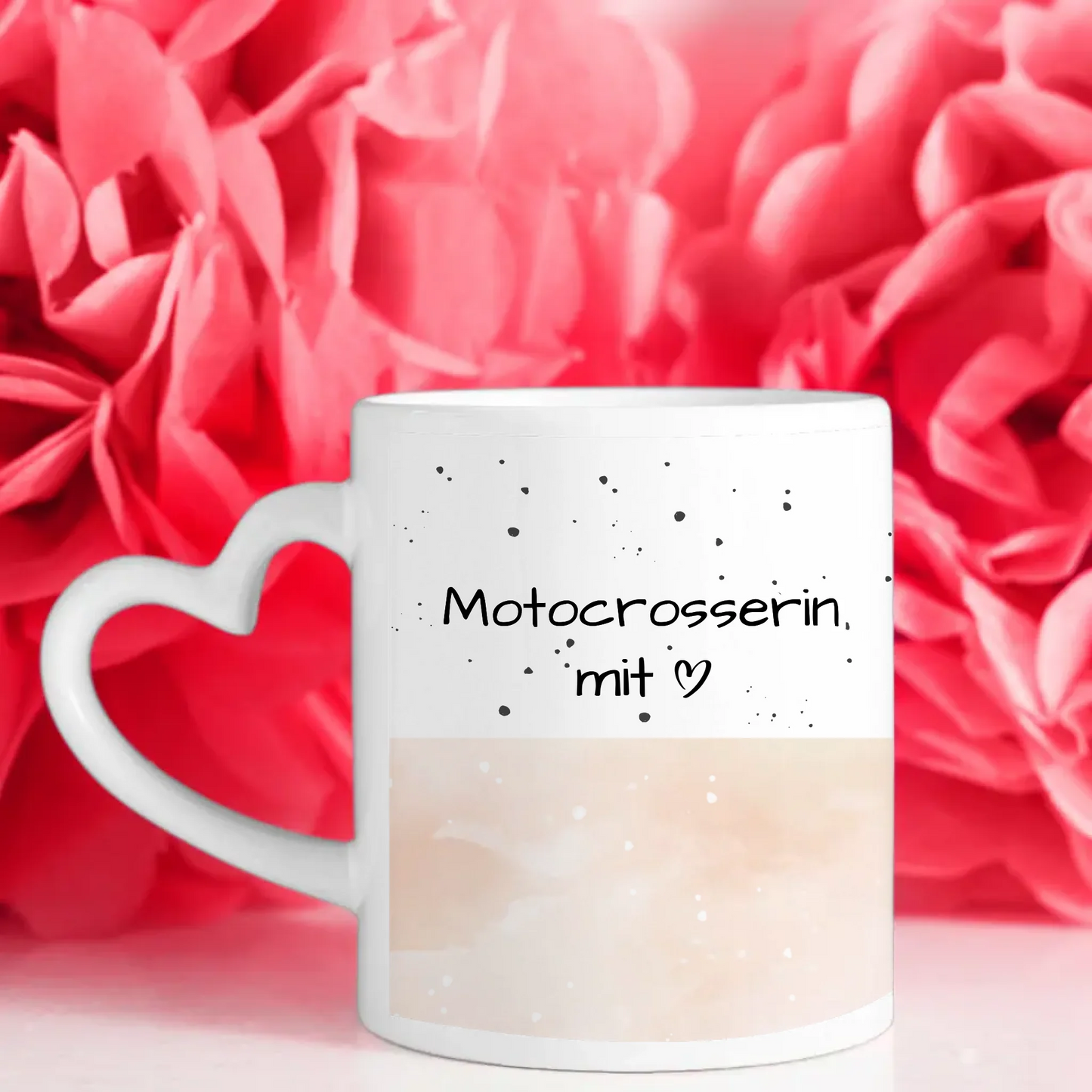 Personalisierte Tasse Mit Namen Motocrosserin mit Herz Geschenk