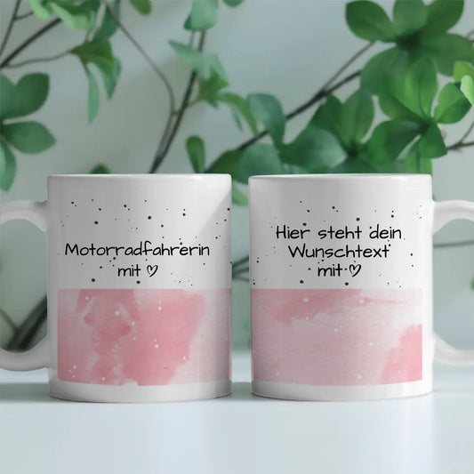 Tasse Mit Name Motorradfahrerin mit Herz Geschenk für Sie