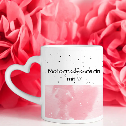 Tasse Mit Name Motorradfahrerin mit Herz Geschenk für Sie