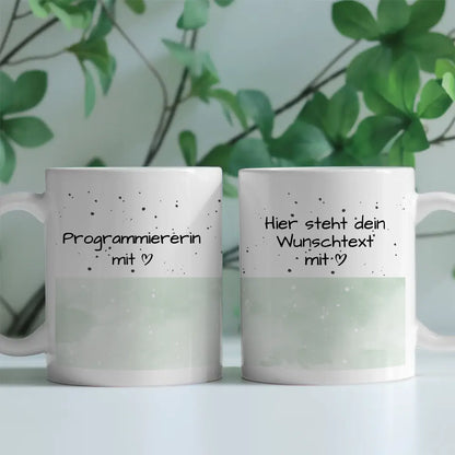 Kaffeebecher Personalisiert Programmiererin mit Herz Geschenk