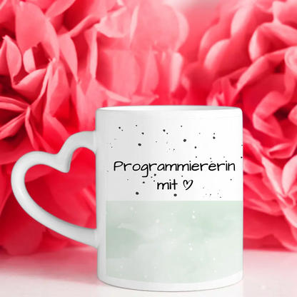 Kaffeebecher Personalisiert Programmiererin mit Herz Geschenk