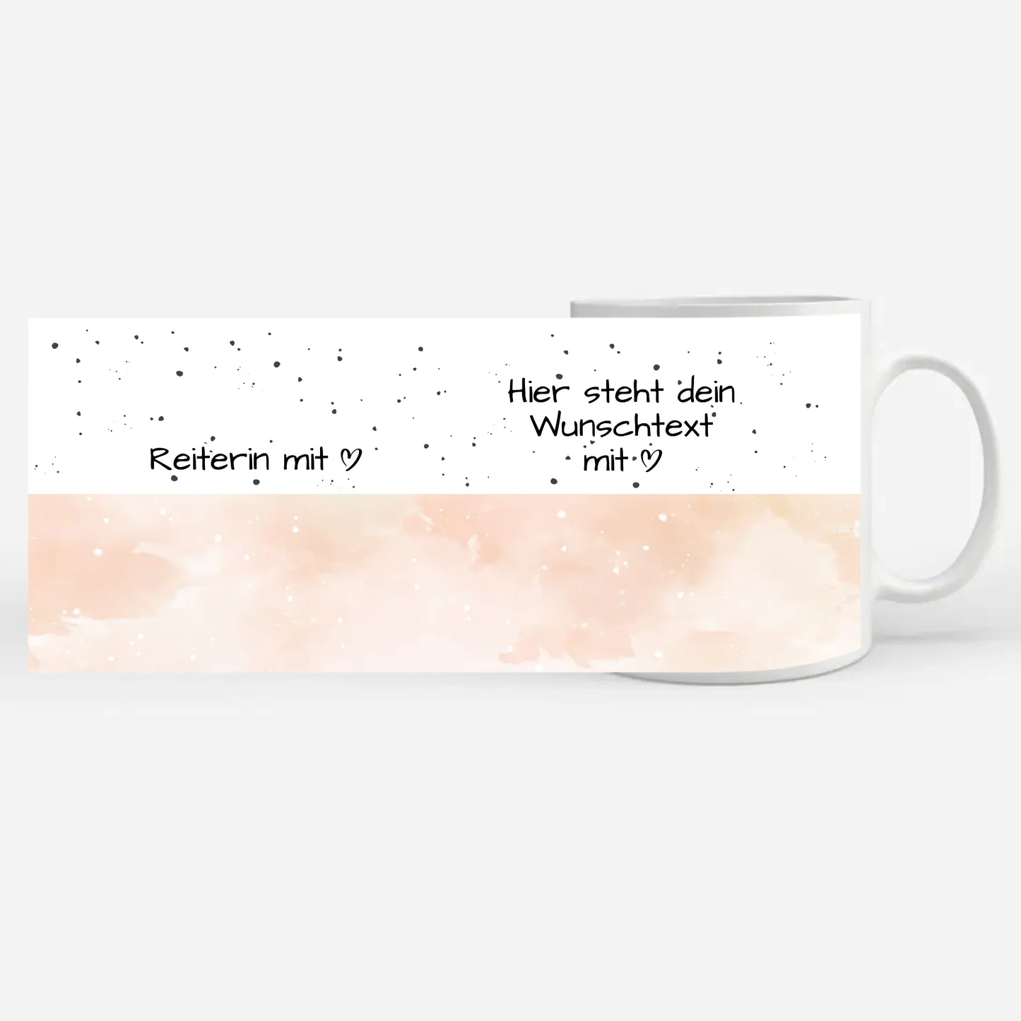 Personalisierter Kaffeebecher Reiterin mit Herz Geschenk