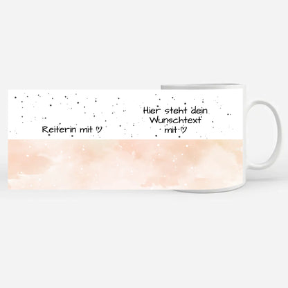 Personalisierter Kaffeebecher Reiterin mit Herz Geschenk