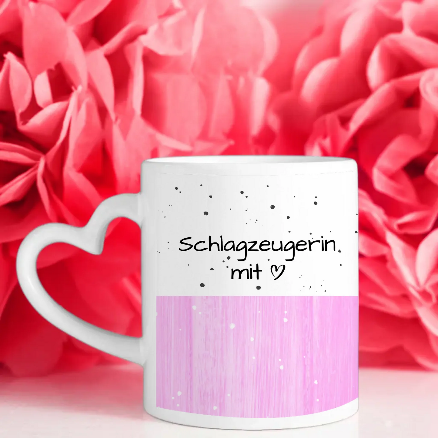 Personalisierte Tasse Schlagzeugerin mit Herz Geschenk Ideen