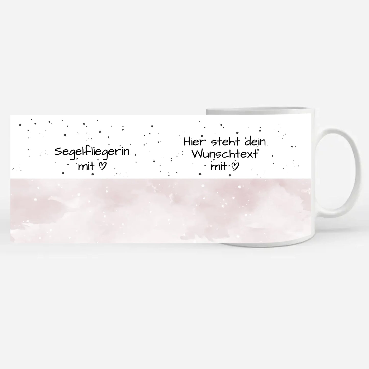 Personalisierte Tasse Segelfliegerin mit Herz Geschenkidee