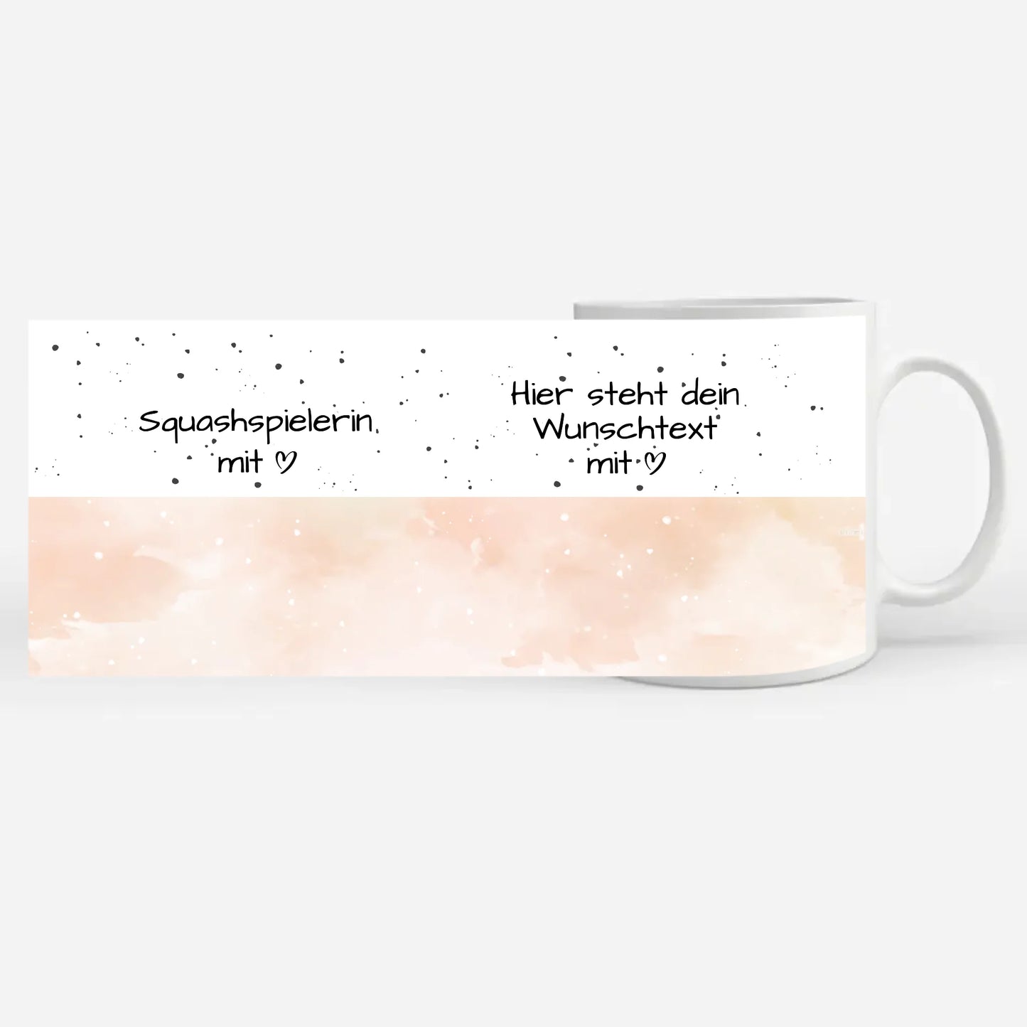 Personalisierte Kaffeetasse Squashspielerin mit Herz Geschenk